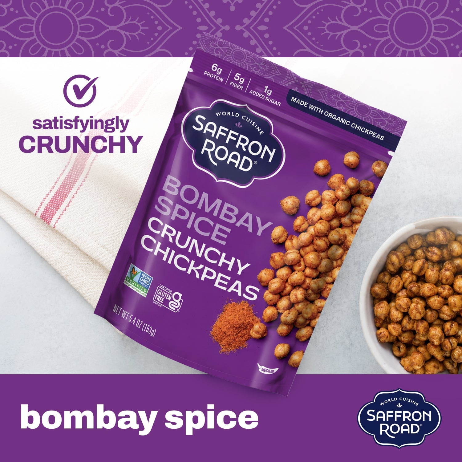 Bombay Spice Crunchy Chickpeas Crunchy Chickpea saffron-road-b2c 