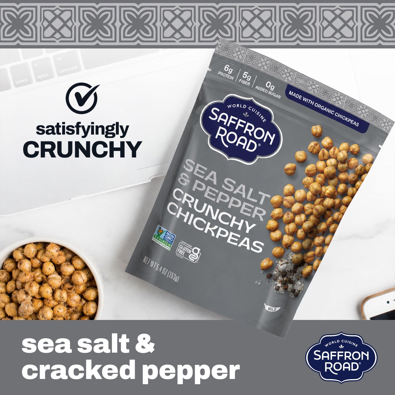 Sea Salt & Cracked Pepper Crunchy Chickpeas Crunchy Chickpea saffron-road-b2c 