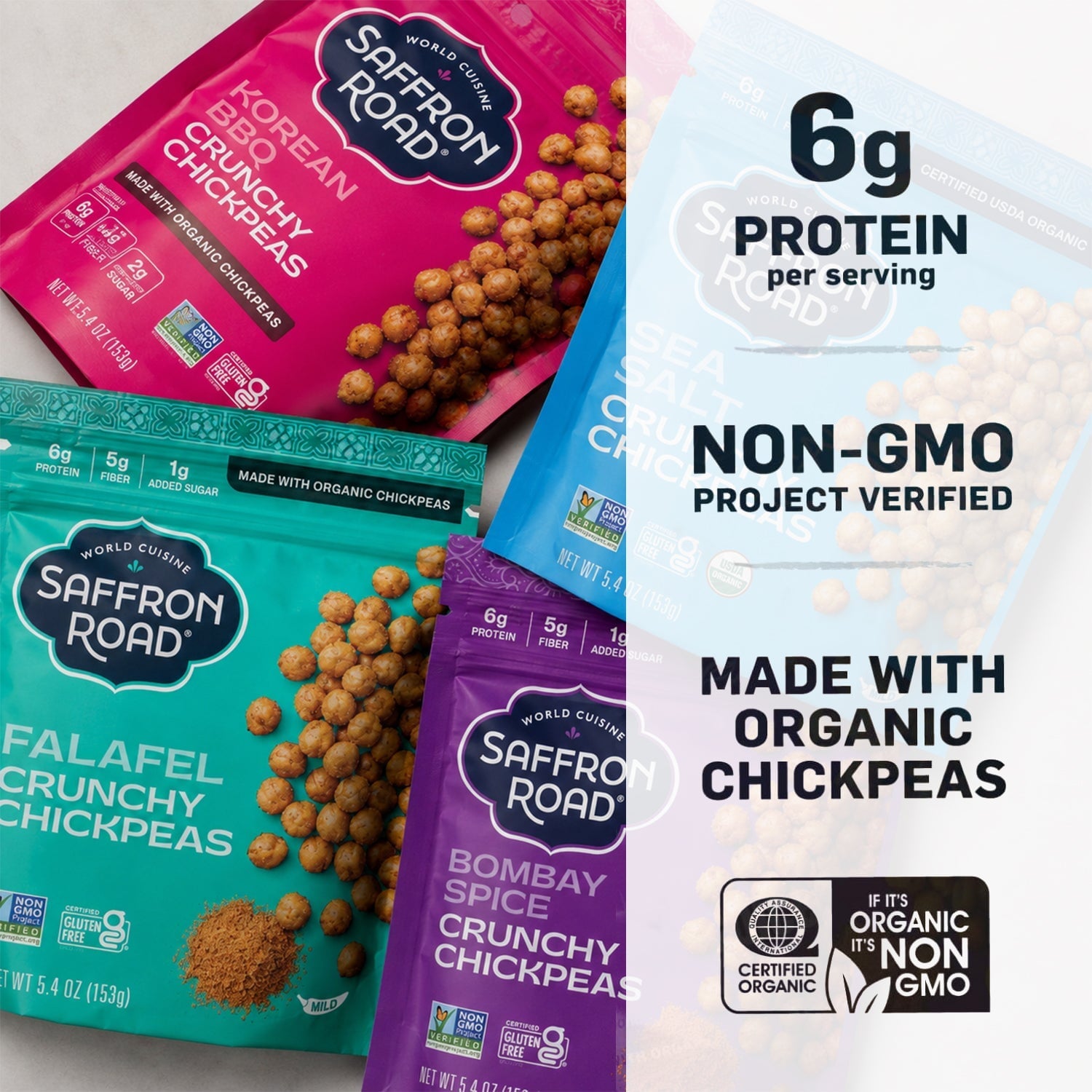 Crunchy Chickpeas 6 Pack Crunchy Chickpea Saffron Road 
