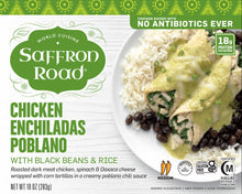 Load image into Gallery viewer, Front of Package with Green Pattern Border, Chicken Raised with No Antibiotics Ever Text, 18g Protein Per Serving, Medium Spice, Gluten-Free, Halal

