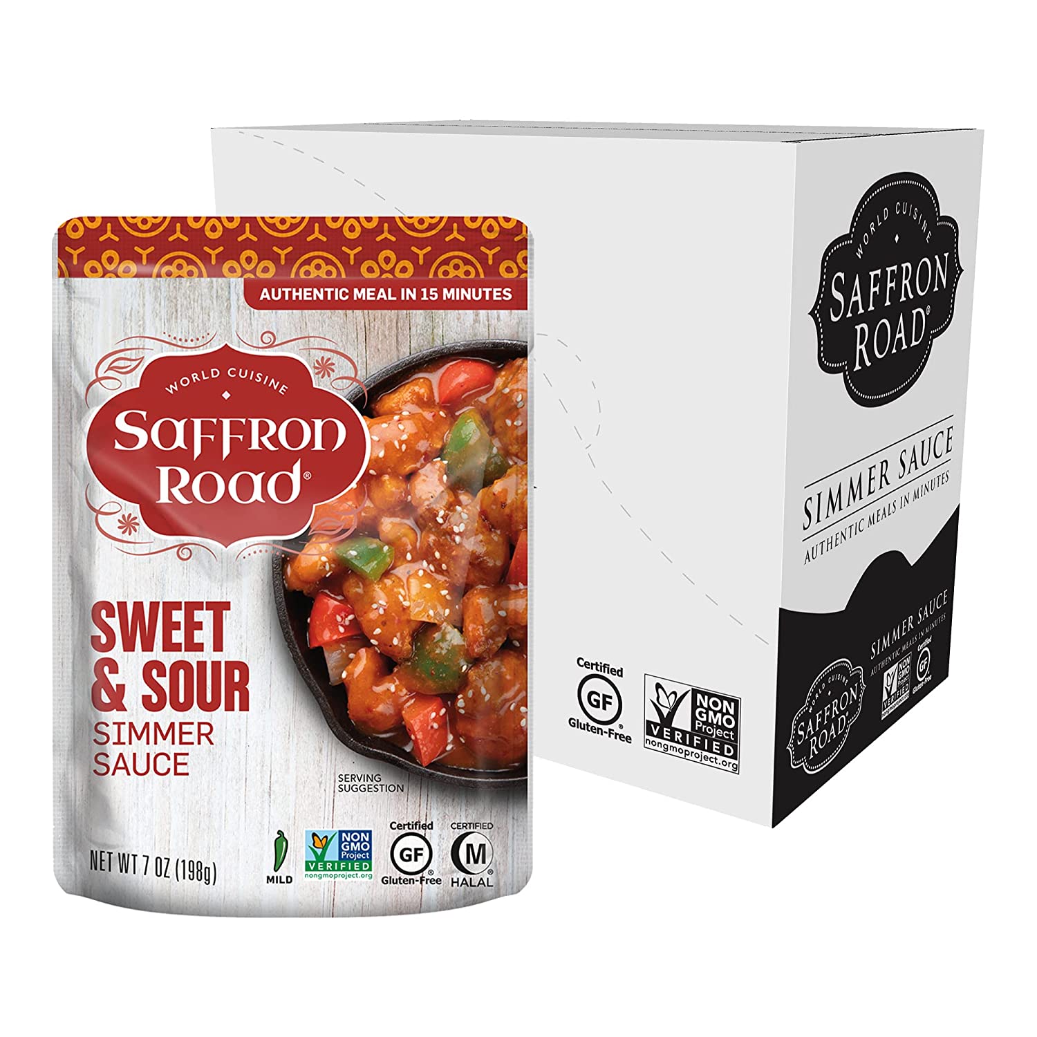 Sweet & Sour Simmer Sauce Simmer Sauce saffron-road-b2c 8 Pack (7oz) 