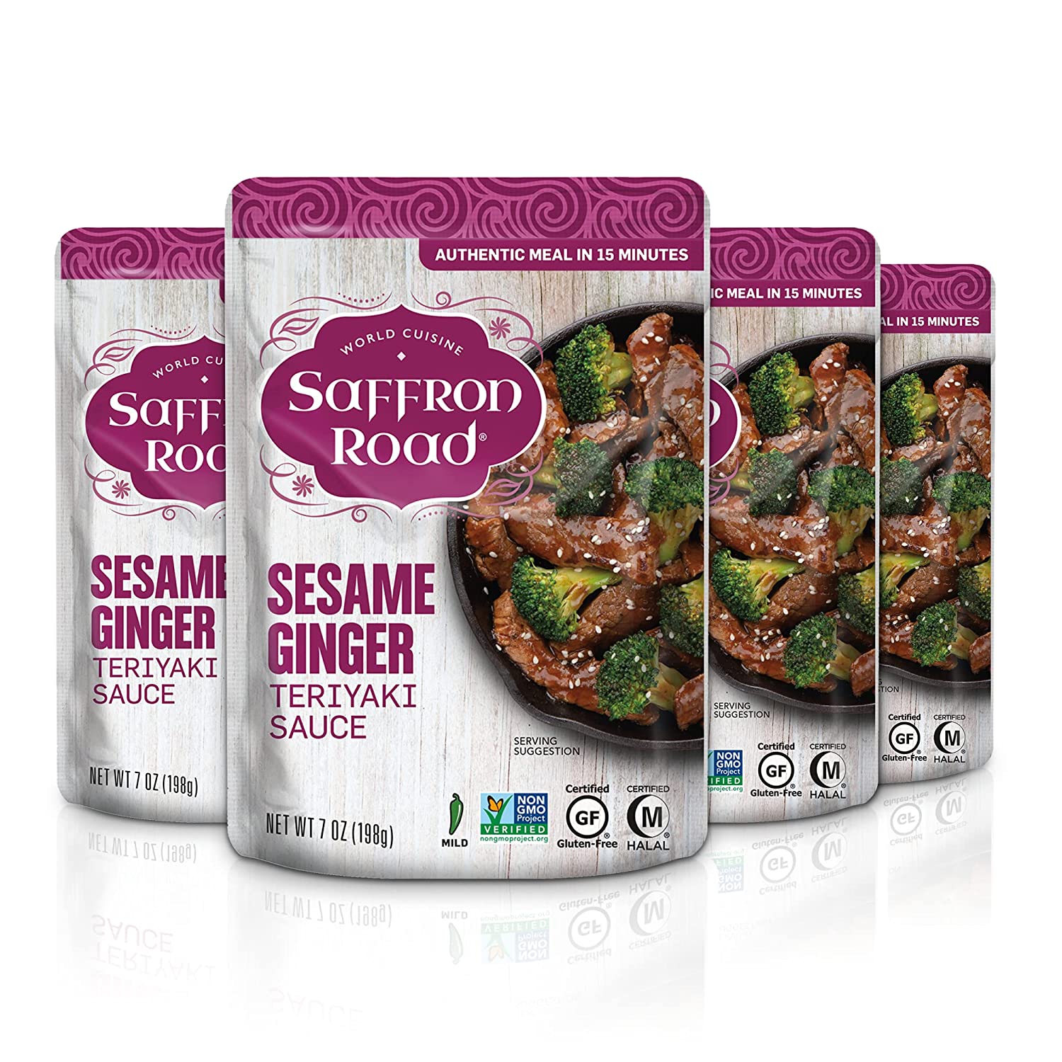 Sesame Ginger Simmer Sauce Simmer Sauce saffron-road-b2c 4 Pack (7oz) 